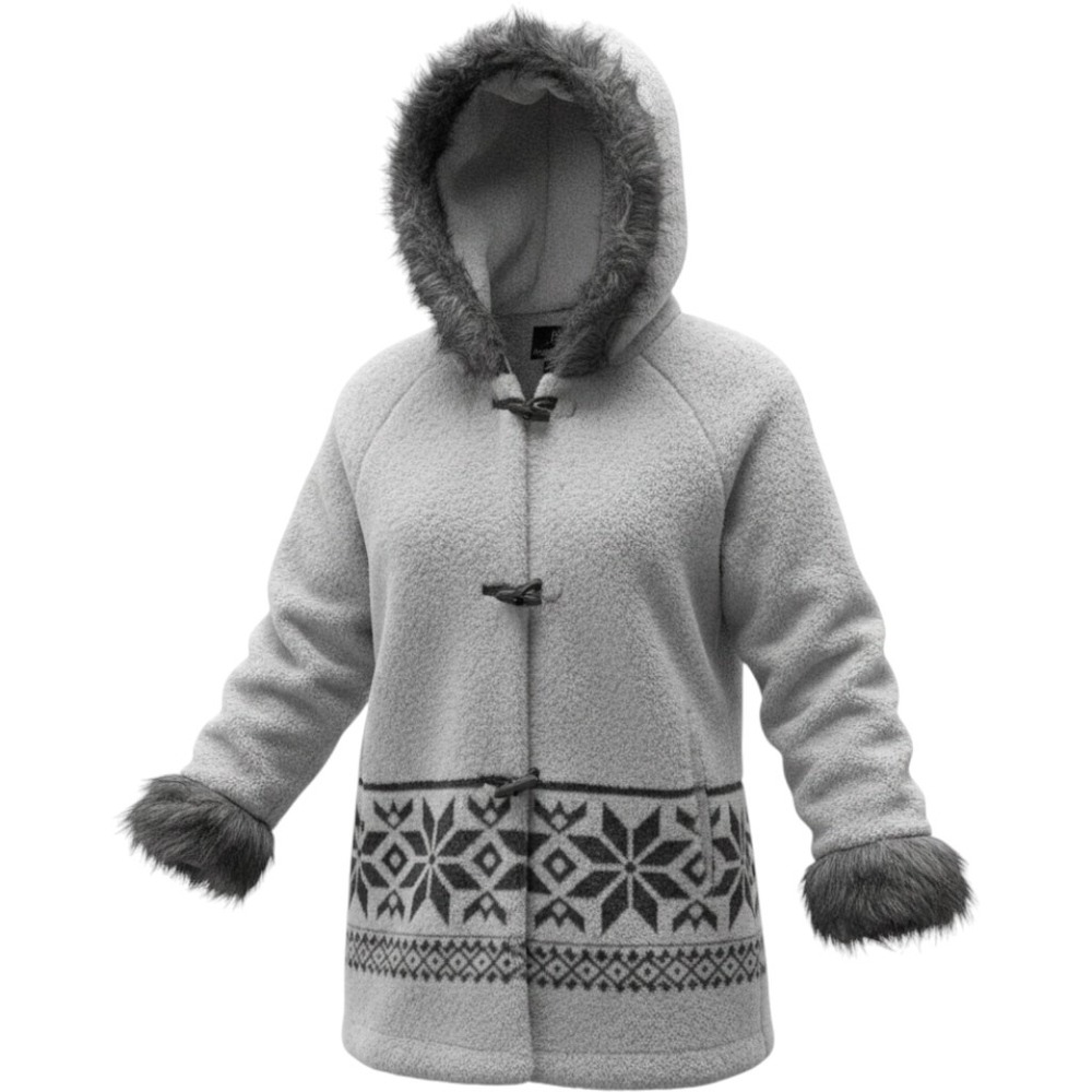 Alpine Studio Faux Fur Hooded Snowflake Jacket Sz S‎